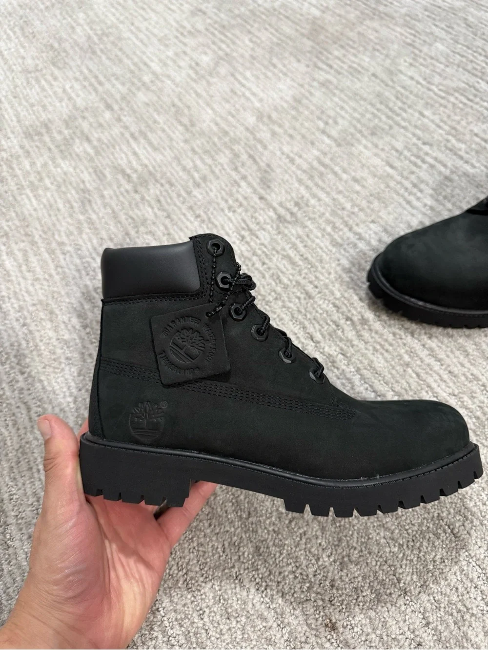 Timberland Triple Black Kids Size 4.5 24.5CM Brand New